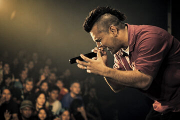 Kaboose performing live at Flavor Fest in front of a packed audience.